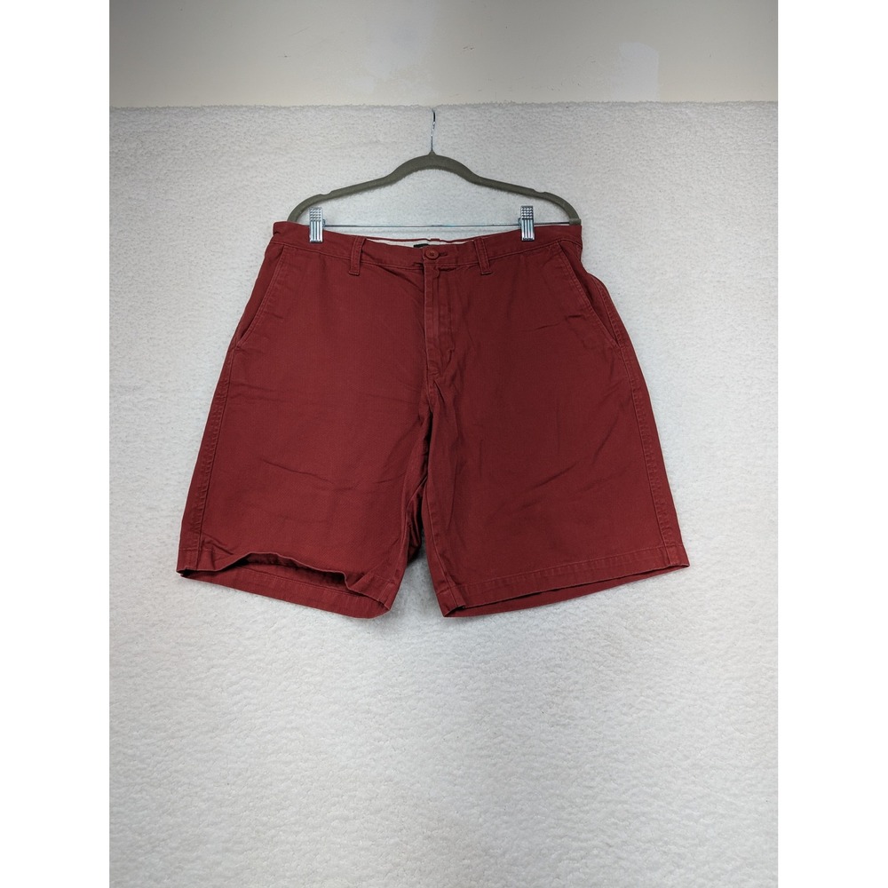 Eddie Bauer Mens Shorts Size 34 Red Casual Chino Flat Front‎ 2 Pocket